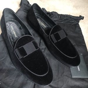 Dolce $ Gabbana velvet bow tie slips on